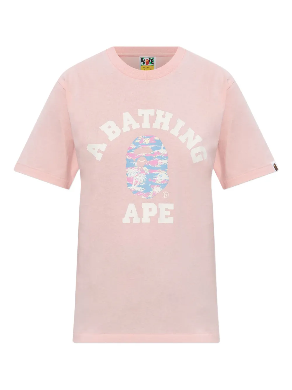 

Футболка с изображением головы обезьяны A BATHING APE, розовый