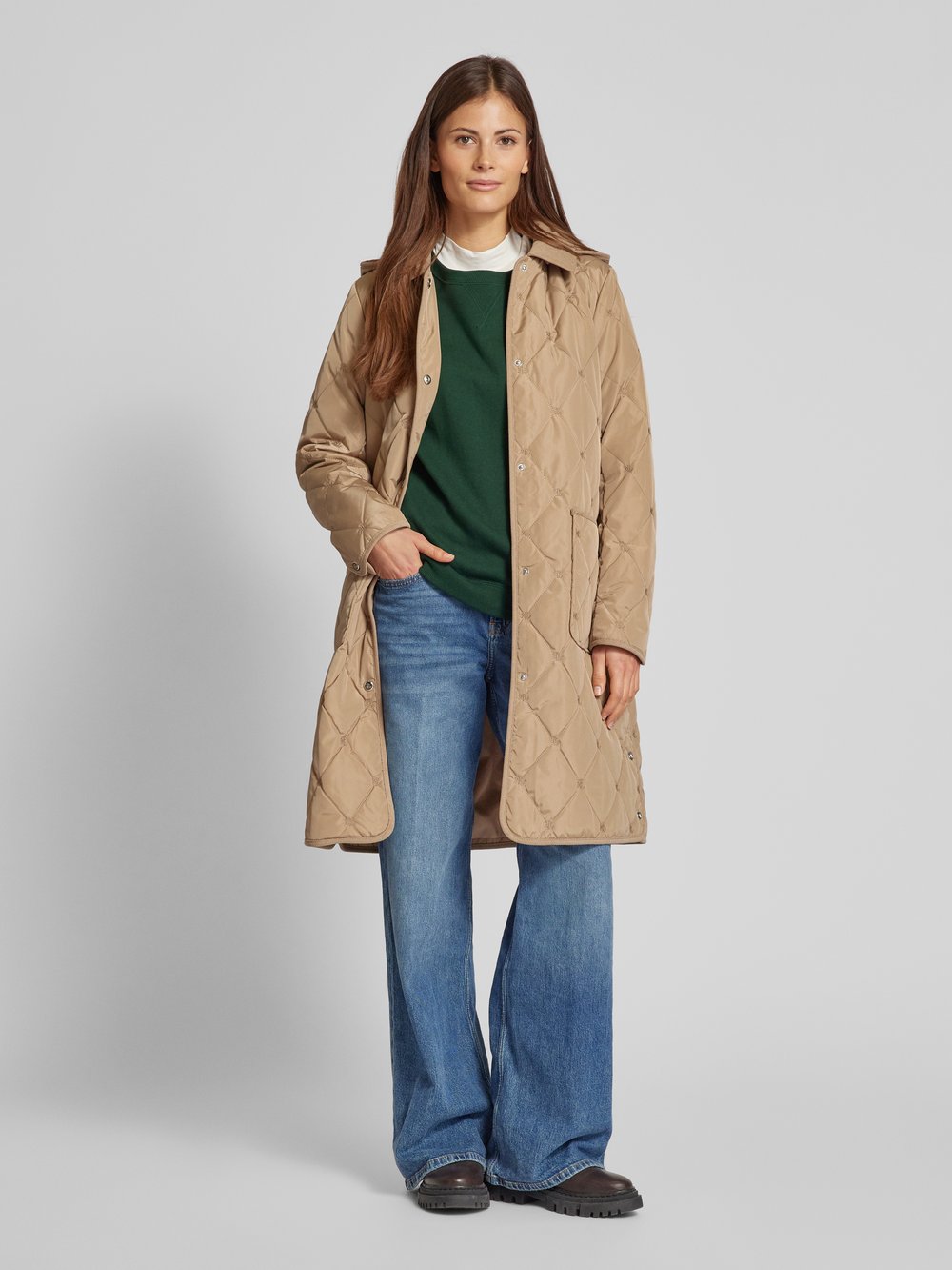 

Пальто со стёгаными швами Lauren Ralph Lauren, песочный