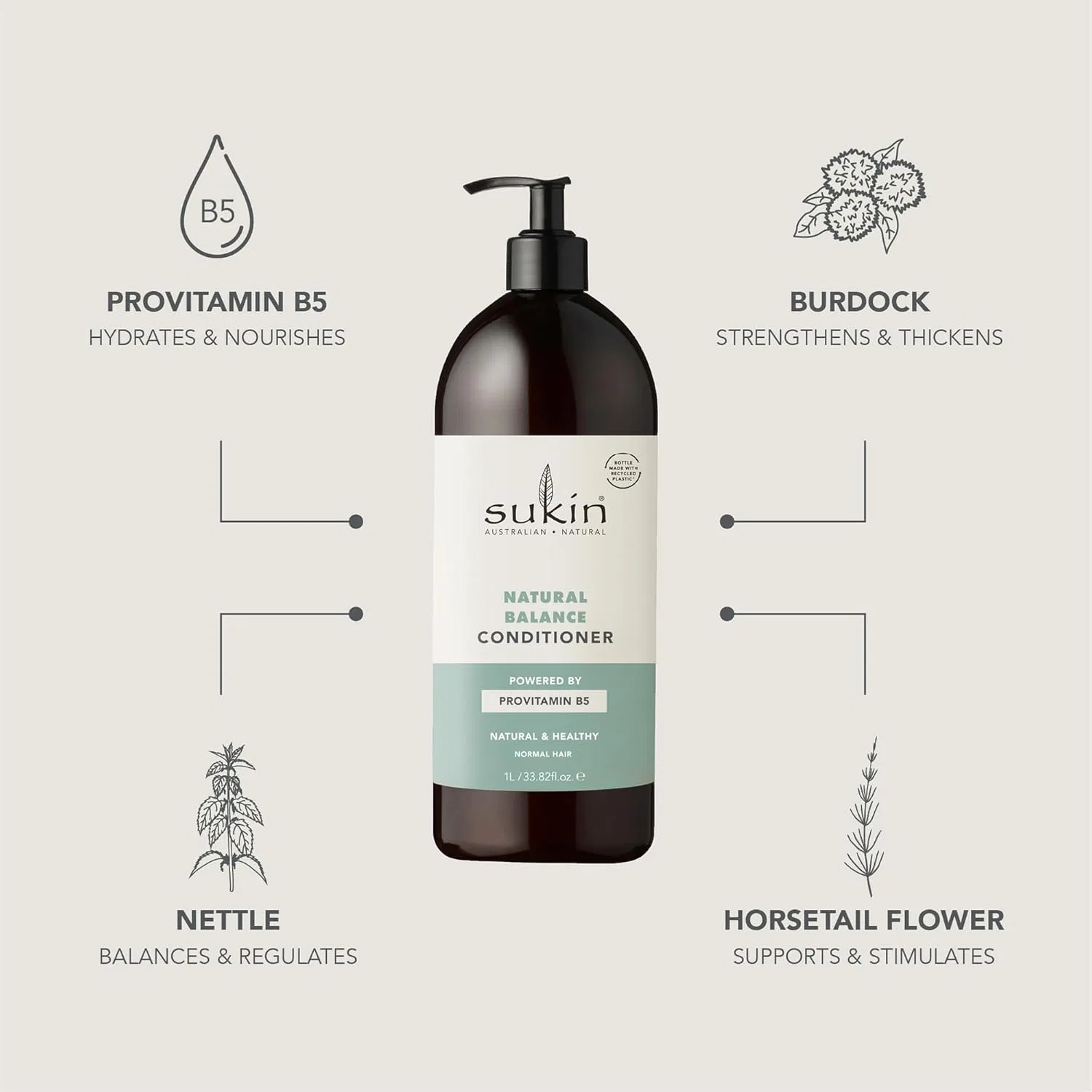Кондиционер для волос «Natural Balance» 1 литр от Sukin — фото 4