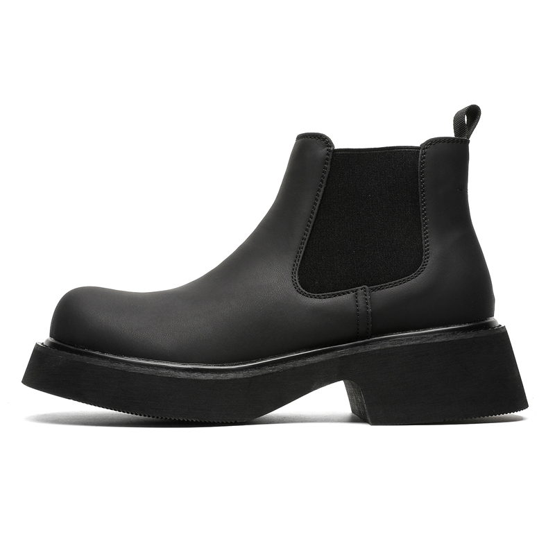 

ZHENRAN Челси ботинки мужские черные с подкладкой из черного флиса, цвет Black Fleece-Lined
