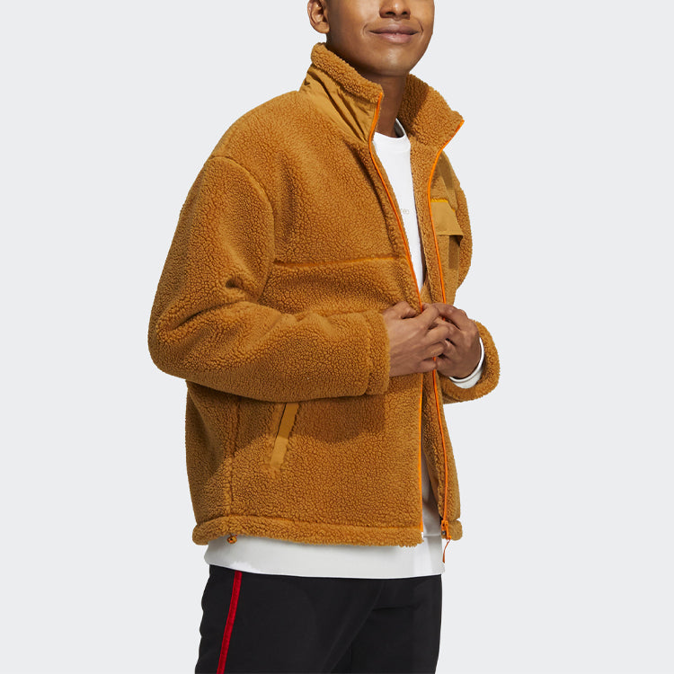 Куртка adidas neo Casual Stand Collar Windproof Sports Jacket Brown HG9028 — фото 3