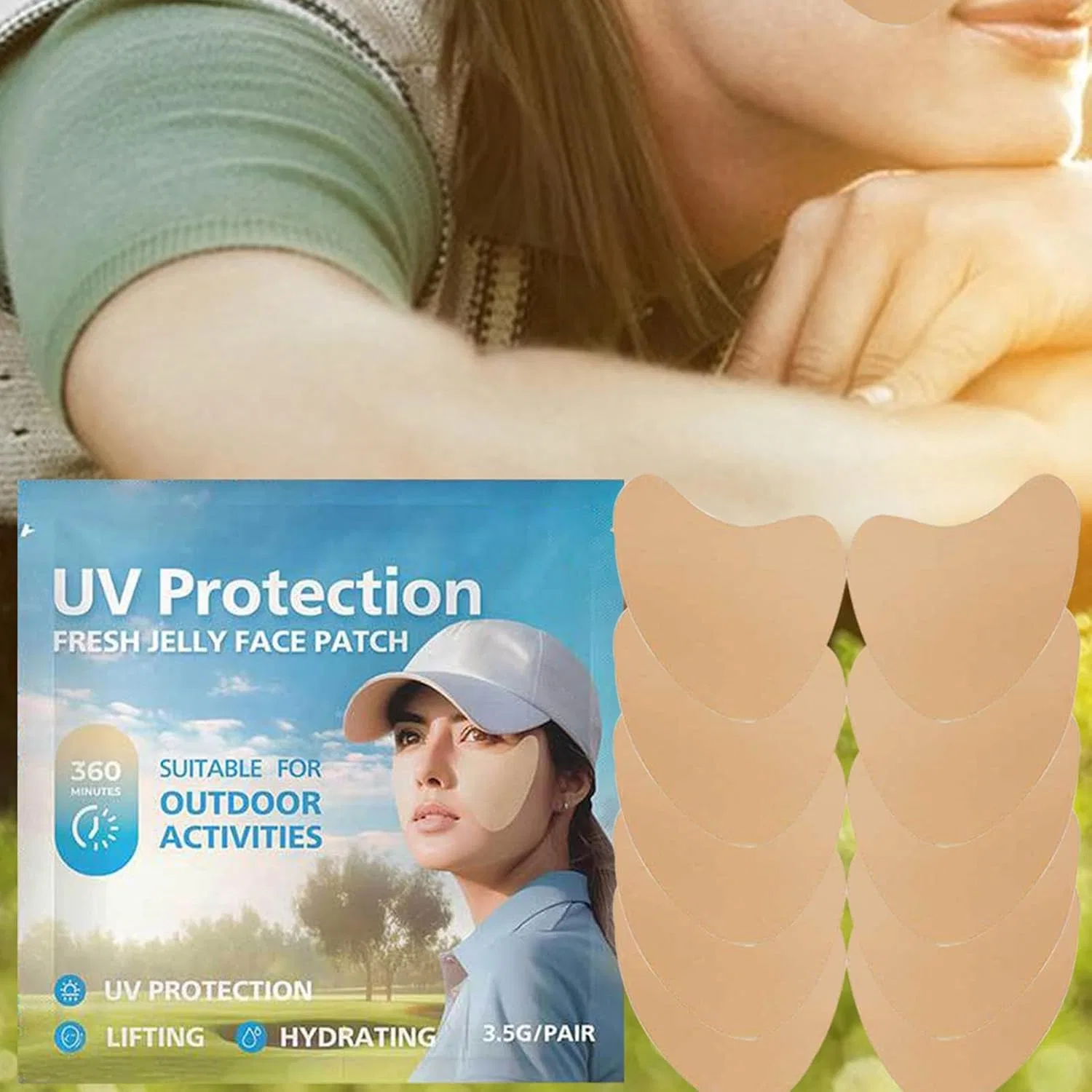 Солнцезащитный патч для лица Golf Sun Face Patch, 5 пар — фото 3