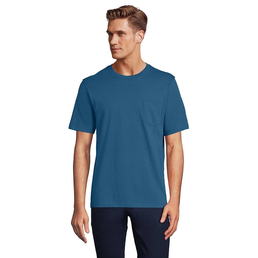 

Мужская футболка Land's End Super-T с коротким рукавом и карманом Lands' End, цвет Evening Blue
