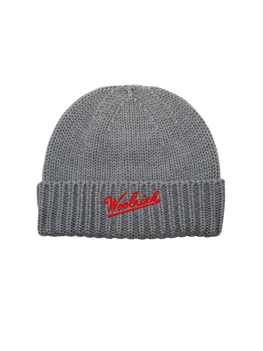 

Шапка Woolrich Beanie, пятнистый серый