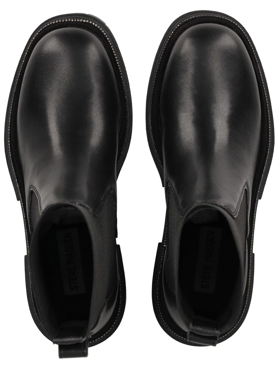 Женские ботинки челси Steve Madden кожаные со стразами, черный — фото 3