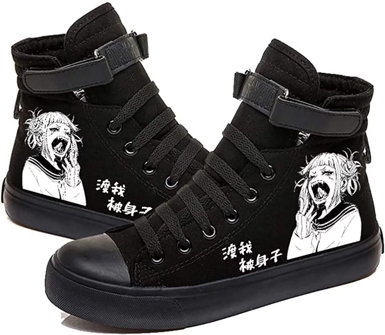 

Кроссовки аниме MHA унисекс из канвы, высокие на шнуровке, Бакуго Кацуки, Тодороки Схото, Хоукс, Даби ACEFAST INC, черный