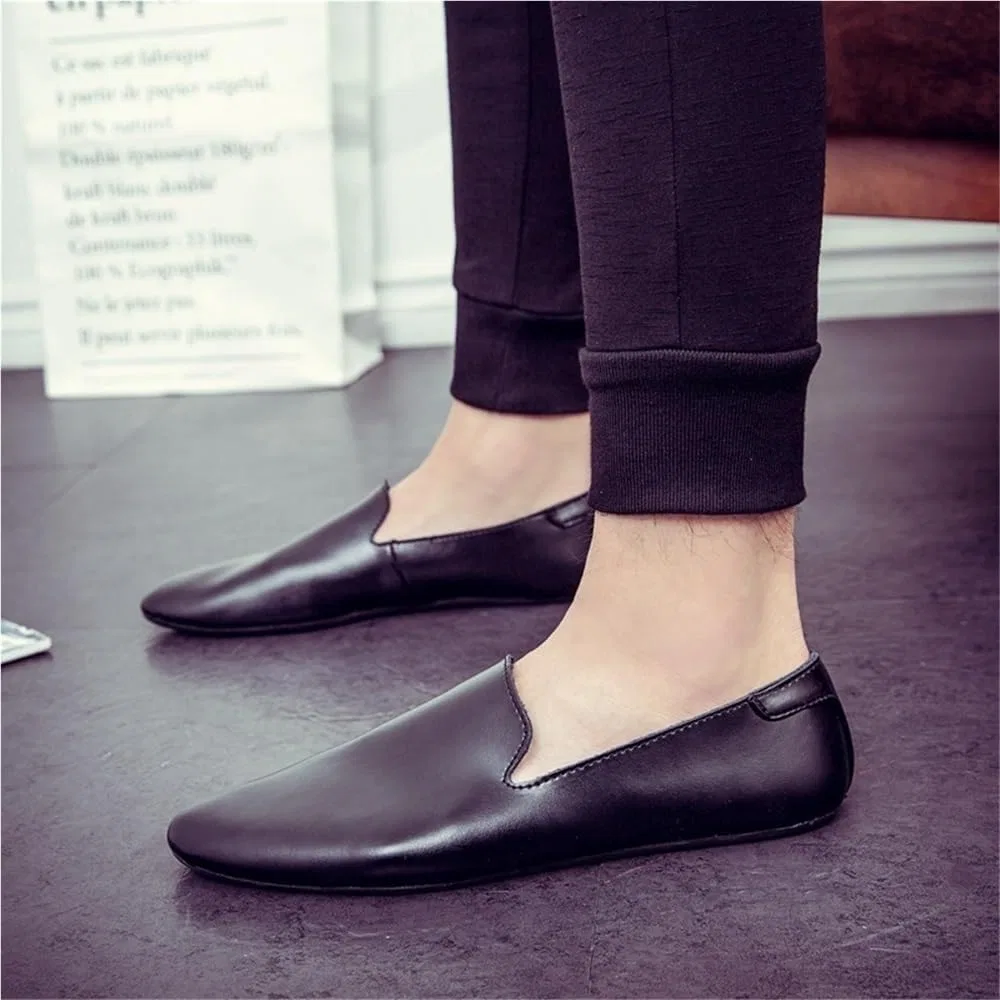 Лоферы кожаные Pointed Toe Flat Heel Anti-Slip, коричневый UOPYNE — фото 4
