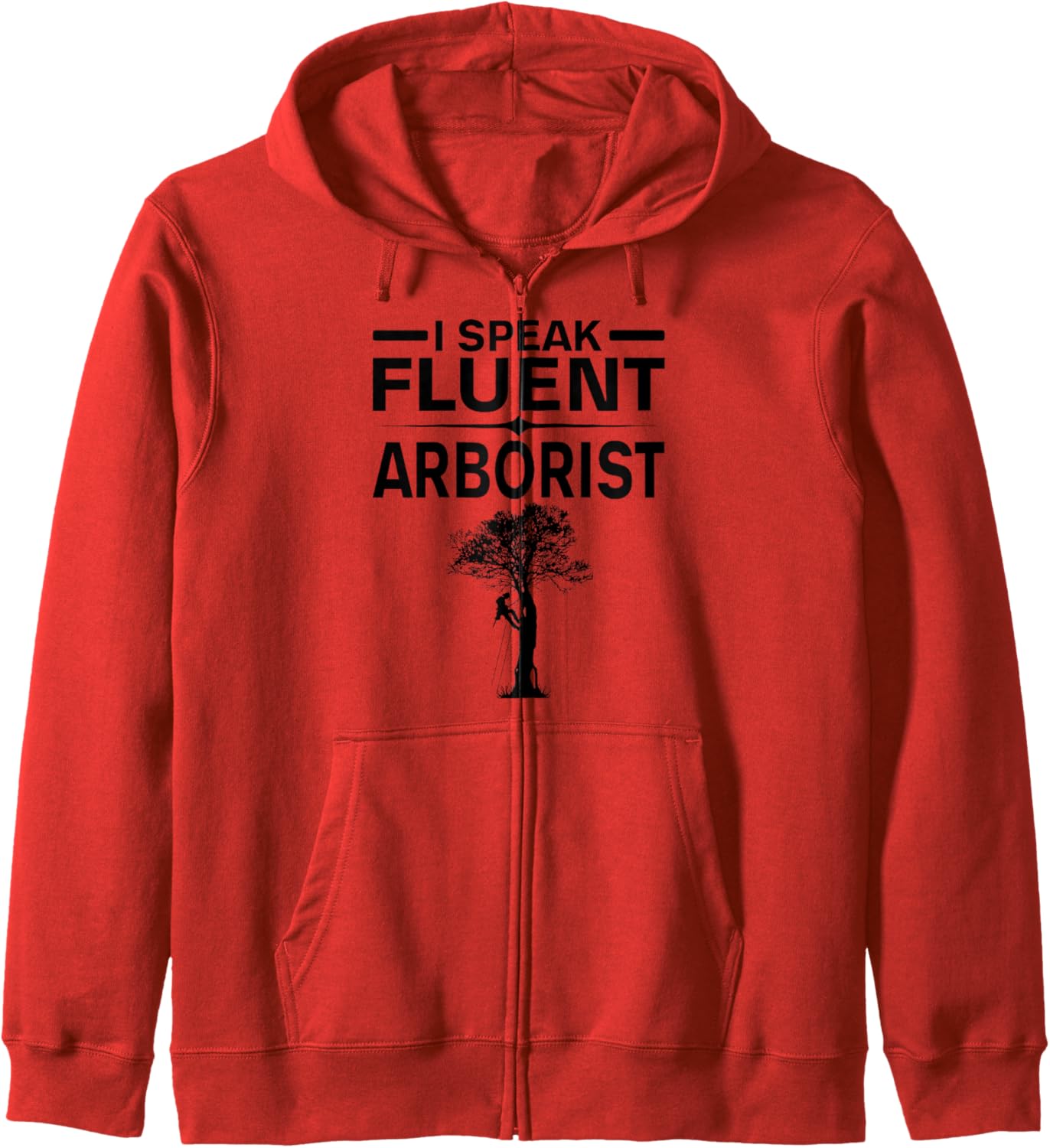 

Толстовка, Я свободно говорю на языке арбористов. Забавная надпись на толстовке на молнии Arborist Fans Lovers Funny Design By Funjdesign, красный