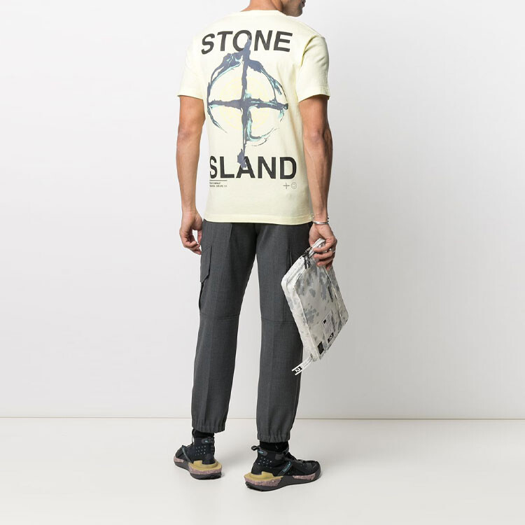 Футболка мужская бежевая Stone Island, цвет Apricot Cream — фото 4