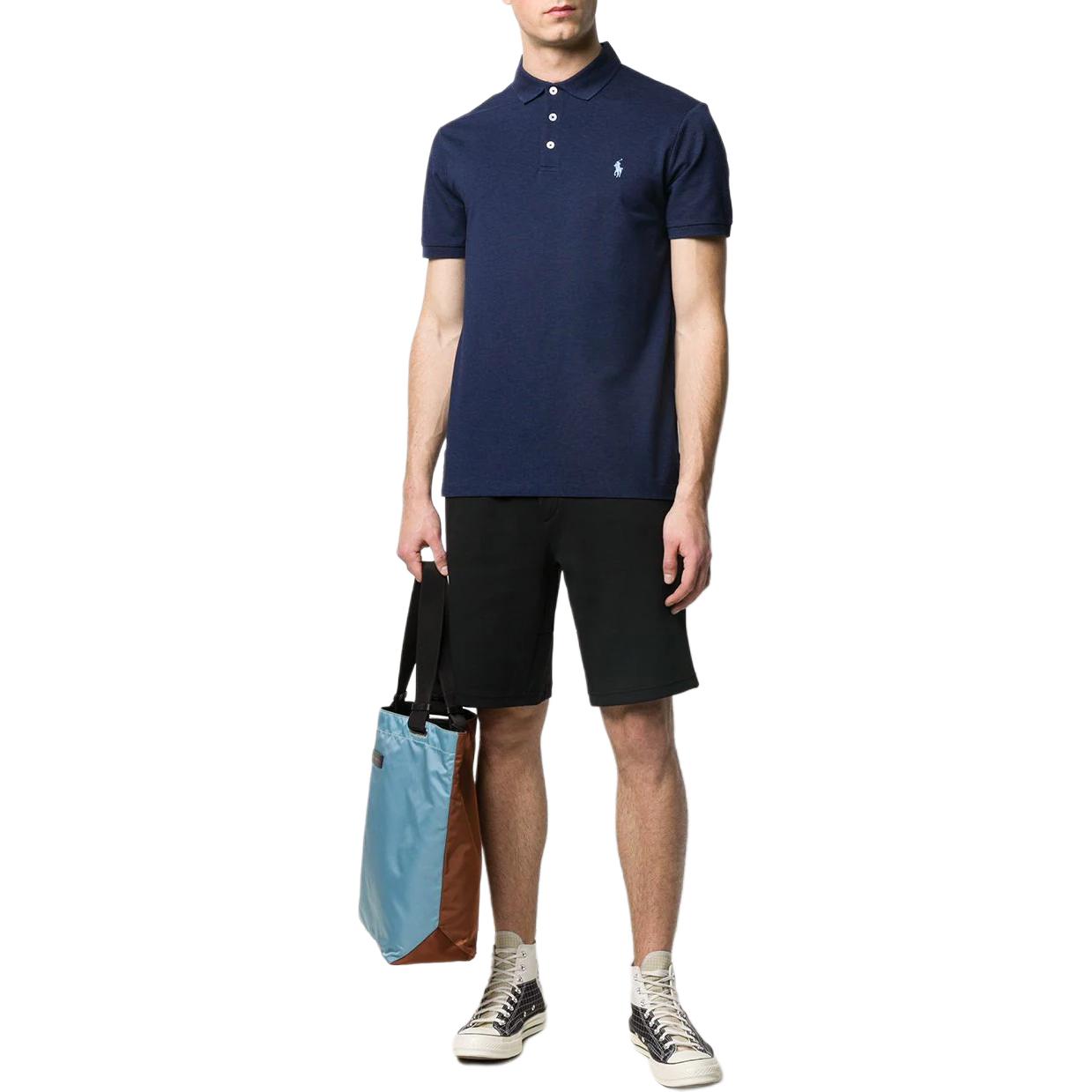 Футболка поло мужская морская синяя Polo Ralph Lauren — фото 3