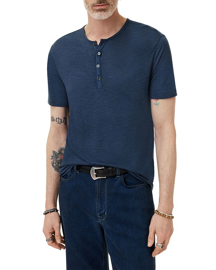

Biello Слим Фит Хенли с Коротким Рукавом John Varvatos, синий