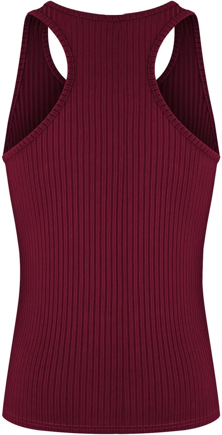 Мужской топ для тренировок Ribbed, Wine — фото 4
