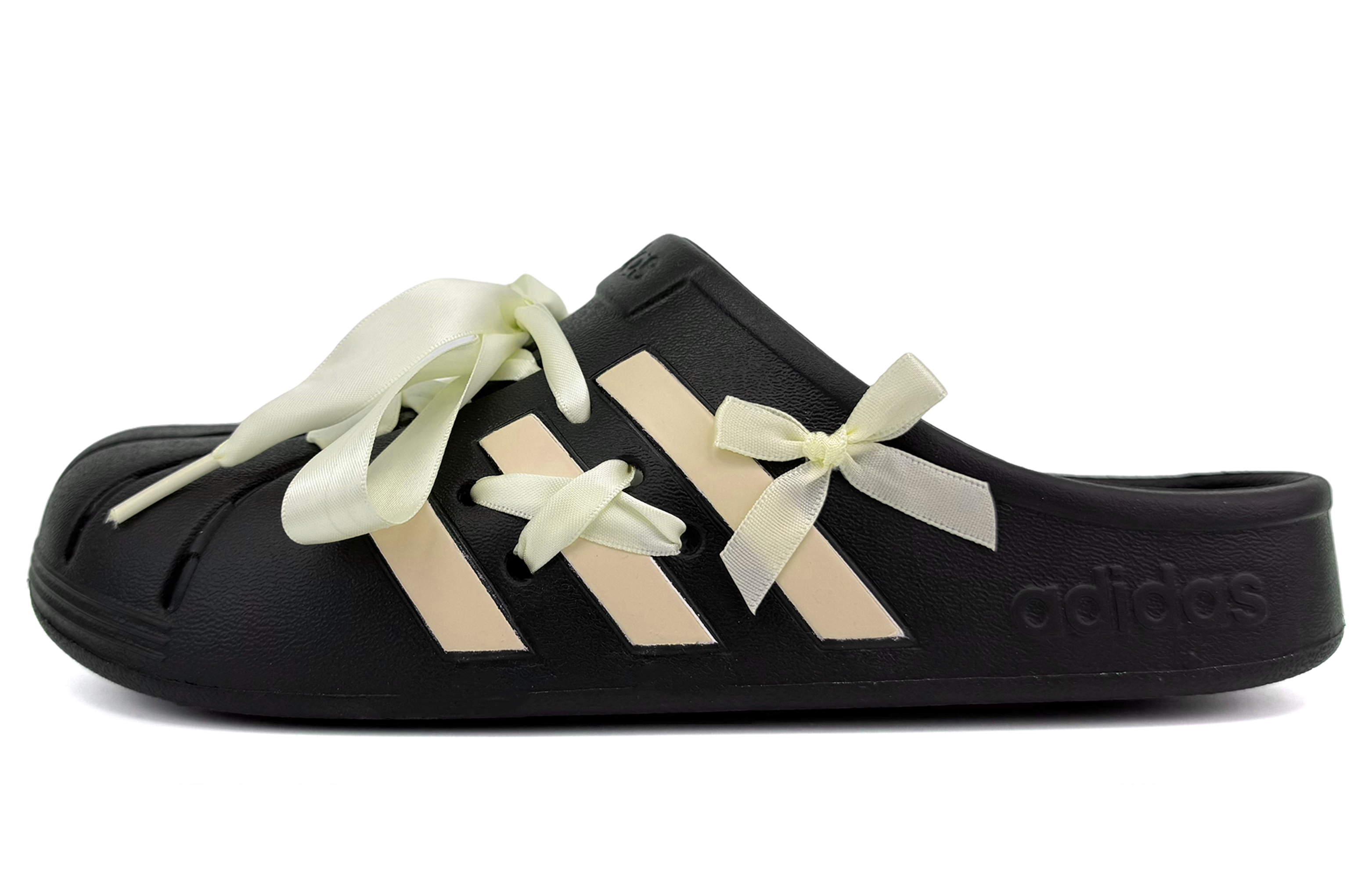 Adidas Сандалии ADILETTE CLOGS, тихие, износостойкие, с закрытым носком, нескользящие, унисекс, черные, желтые