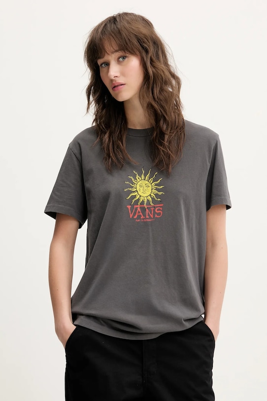 

Хлопковая футболка Vans, серый
