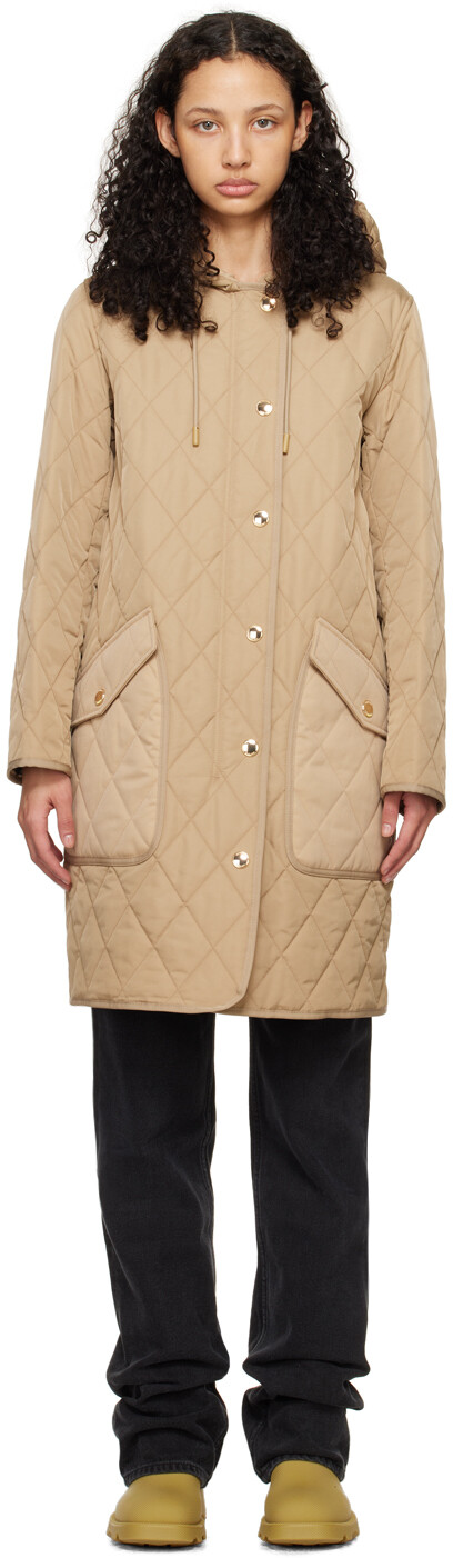 

Бежевая стеганая куртка с терморегулированием Burberry