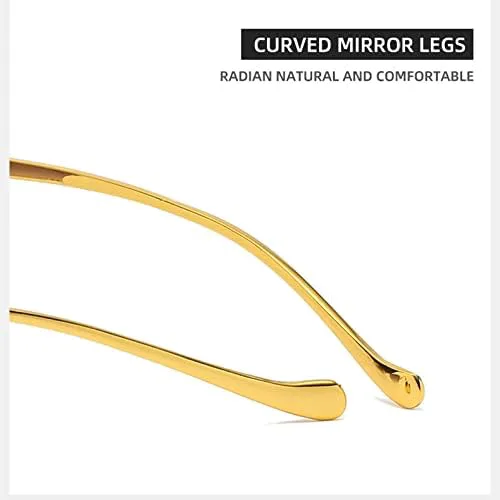 

Винтажные солнцезащитные очки без оправы для женщин и мужчин, для путешествий и вождения, металлические, с изображением головы леопарда MTZJH, Gold Clear