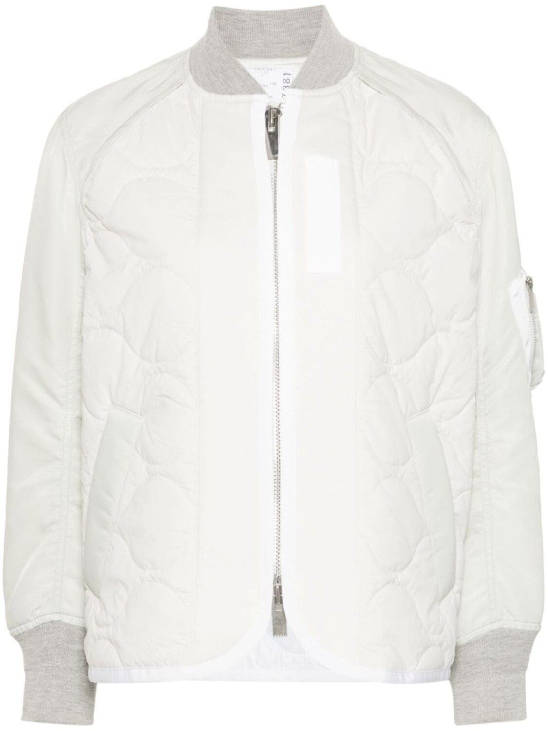 

Sacai стеганый бомбер, нейтральный цвет