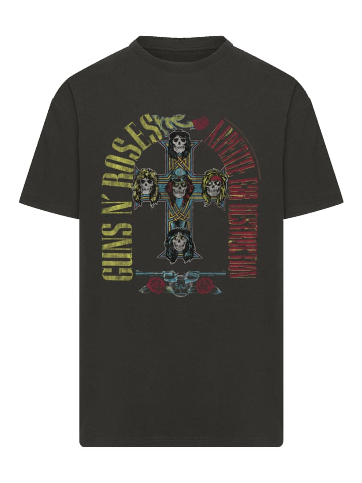 

Футболка большого размера с символикой рок-группы Guns N' Roses Skull Rock Band, черного цвета F4NT4STIC, Черный, Футболка большого размера с символикой рок-группы Guns N' Roses Skull Rock Band, черного цвета F4NT4STIC