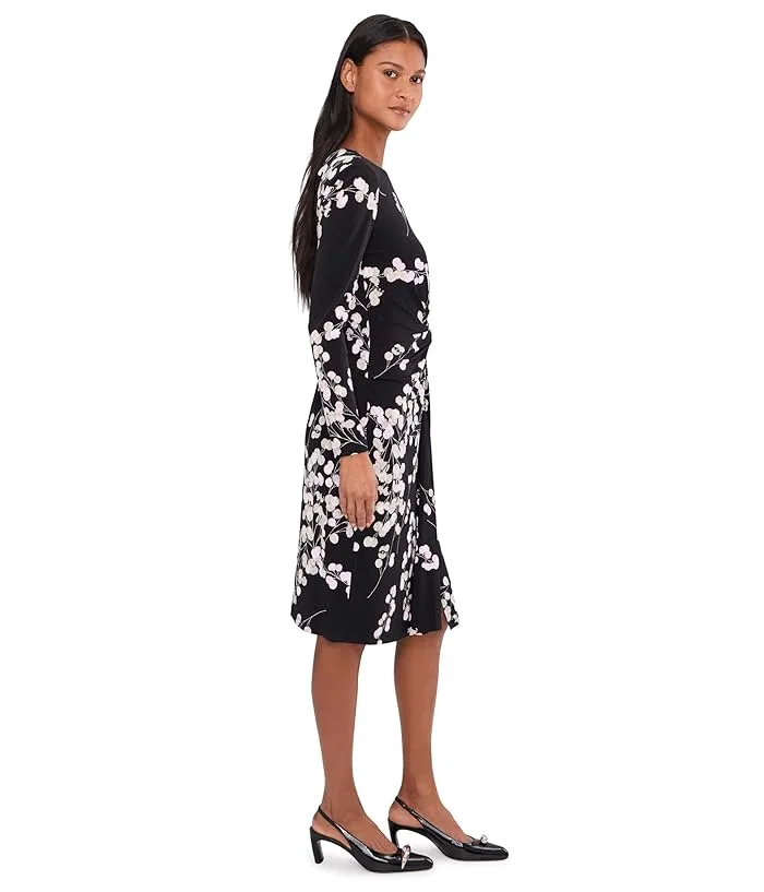 Платье миди с цветочным принтом Calvin Klein, Black Cherry Blossom Multi — фото 3