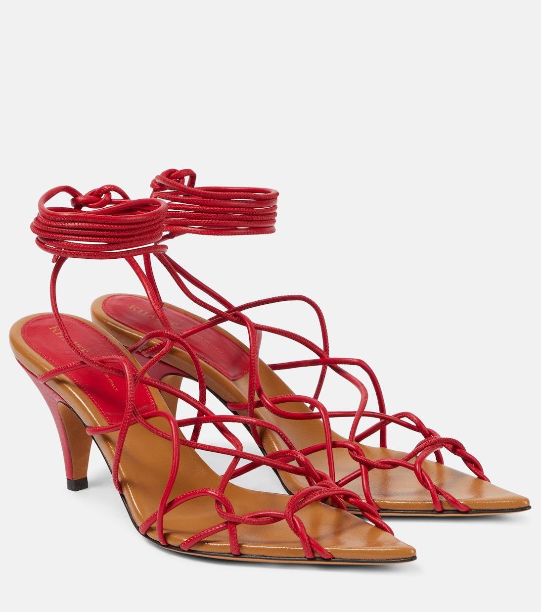 Кожаные сандалии Arden 75 Khaite, красный