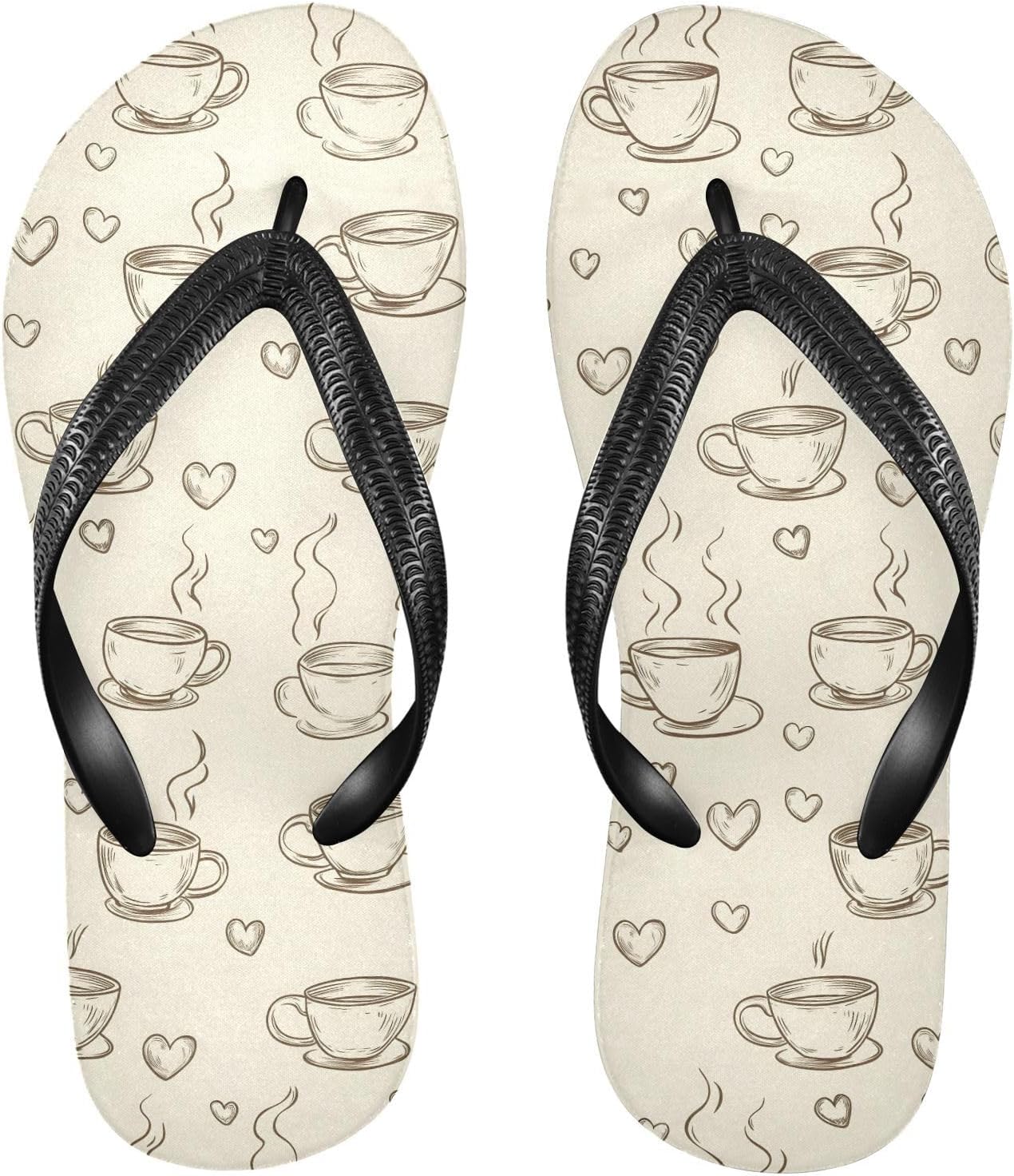 

Сандалии-шлепанцы Coffee Cups Hearts для пляжа, летнего отдыха, для женщин и мужчин, обувь для душа 20860699 Kfbe, Colorful