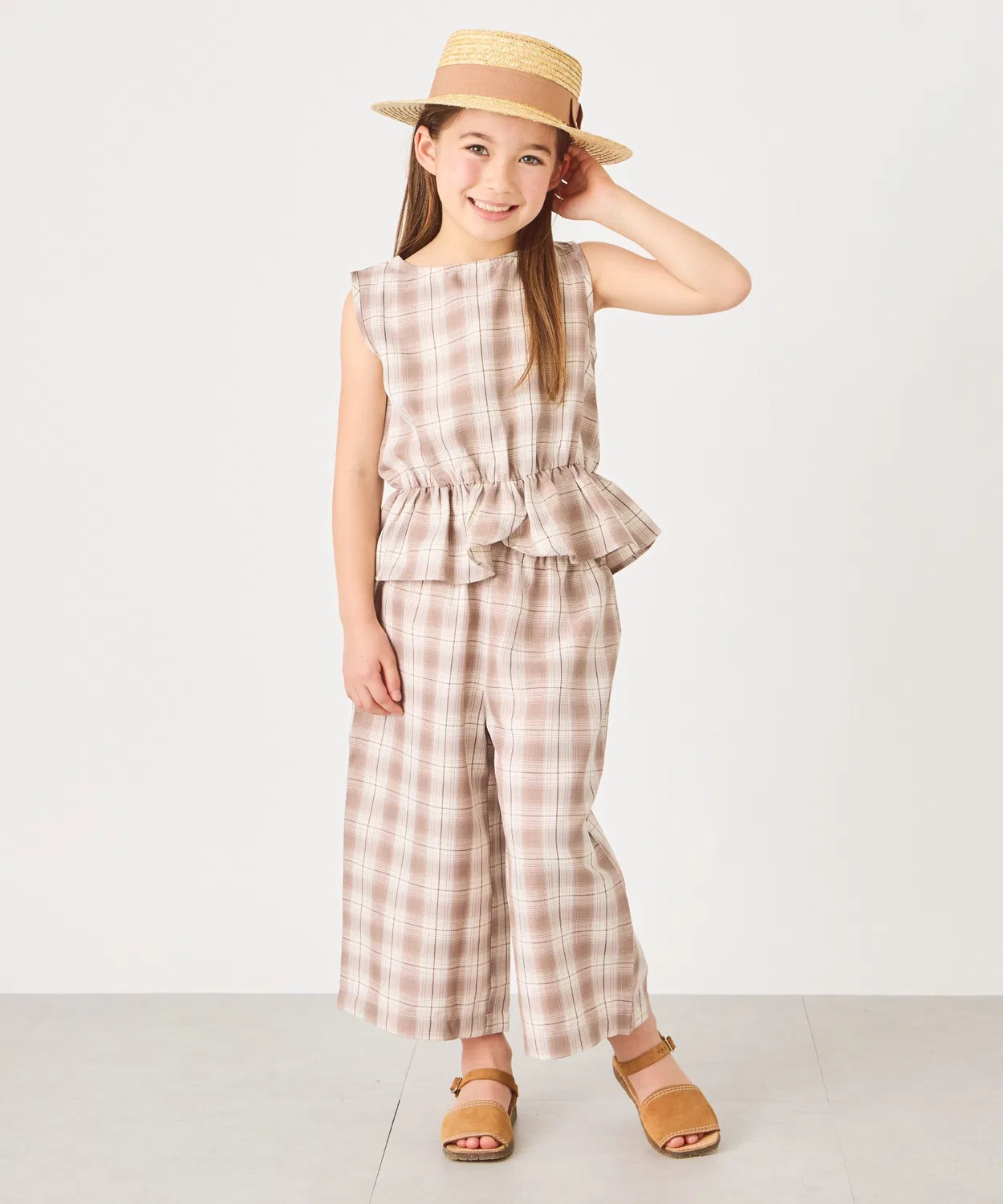 Детский комплект с рюшами ever closet 7/8 длины бежевый