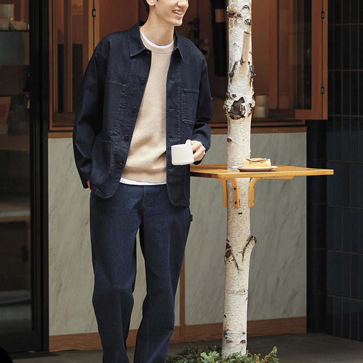 Uniqlo Куртка унисекс, синие с отворотами, тонкие, другие — фото 4