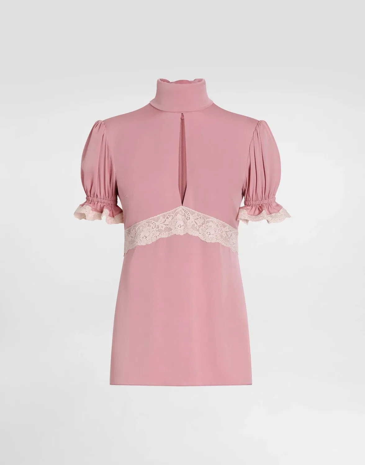 Топ из стрейч-шармезы DOLCE & GABBANA, розовый