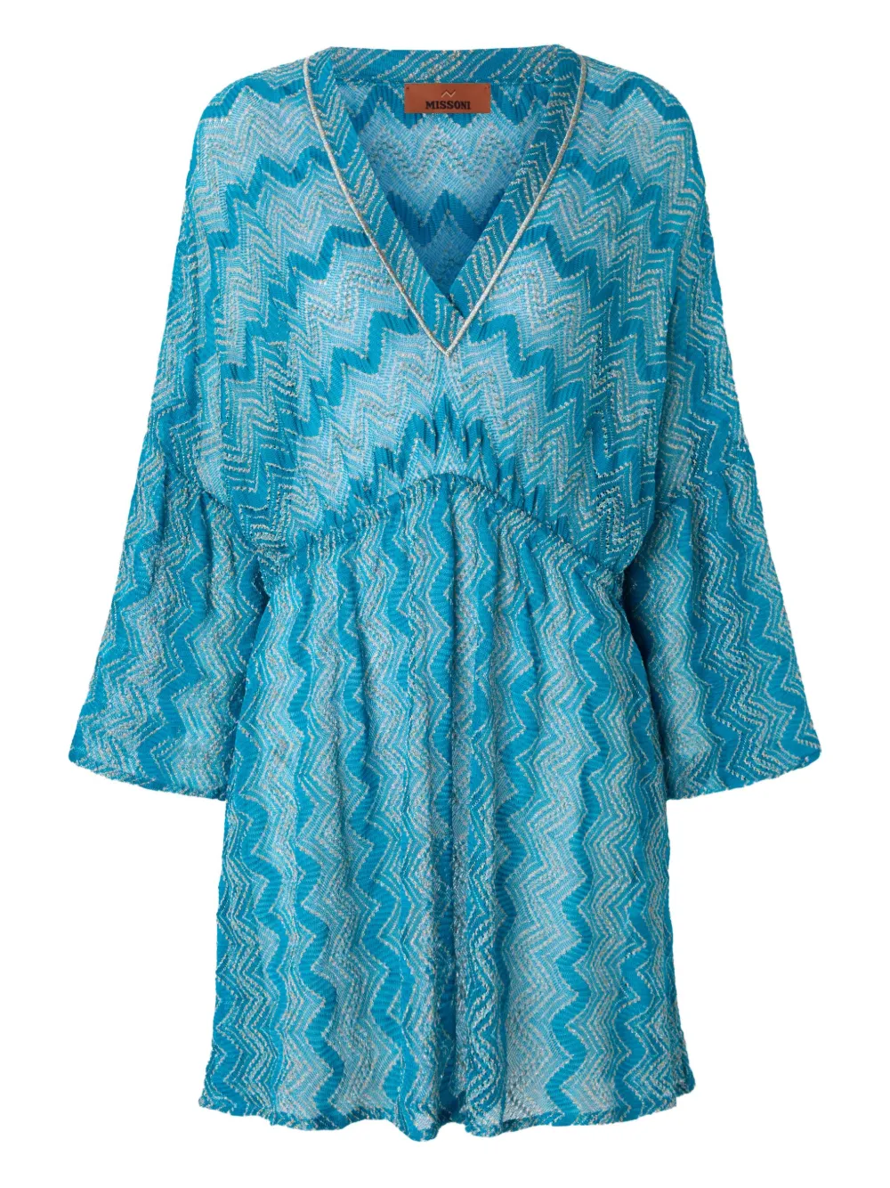 

Платье мини с узором зигзаг Missoni, синий