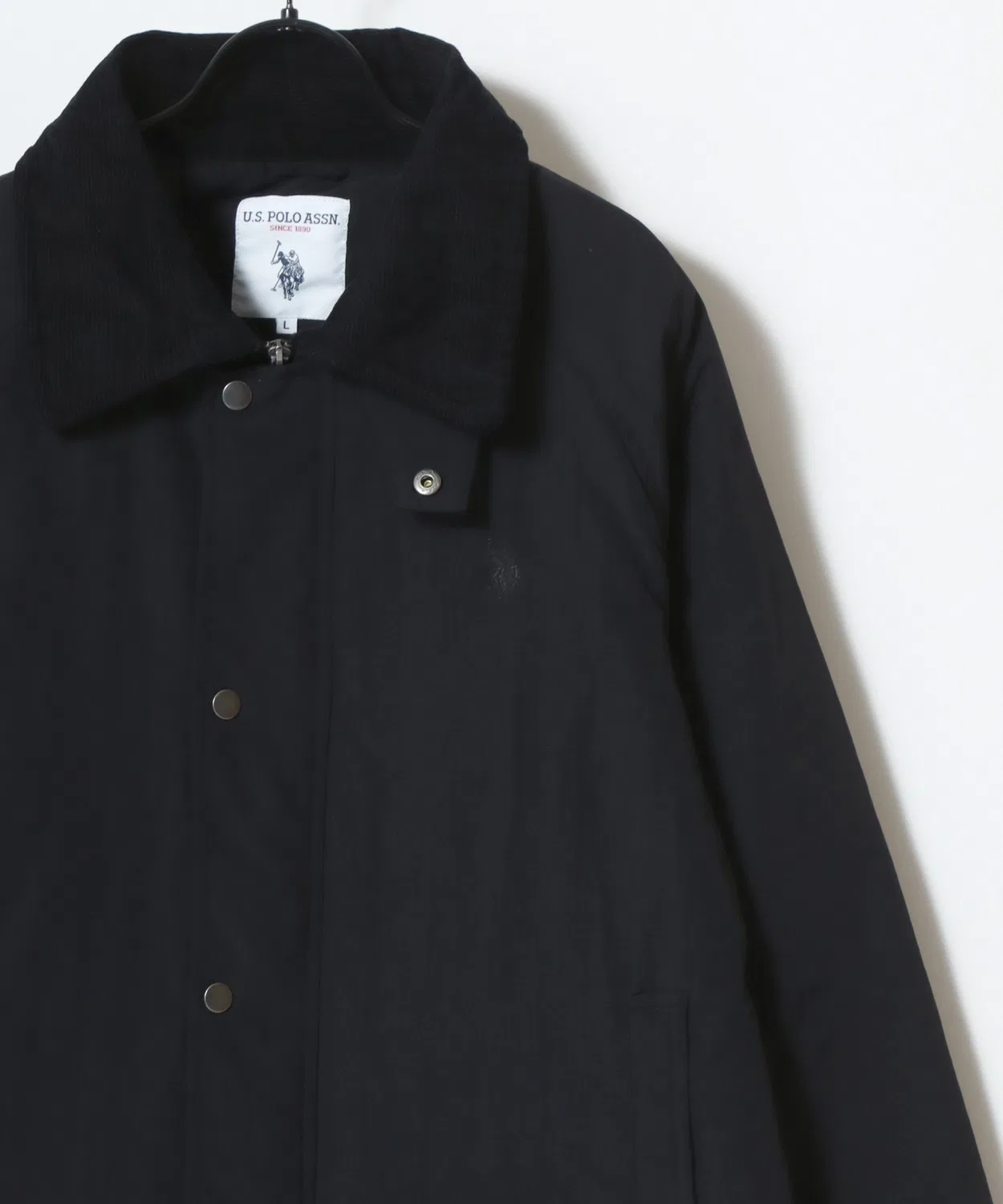 Хантинговая куртка U.S. POLO ASSN. оверсайз из нейлона с воротником из вельвета, цвет хаки — фото 2