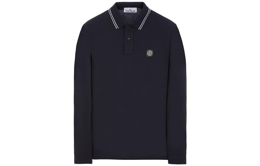 

Рубашка поло мужская темно-синяя Stone Island, темно-синий