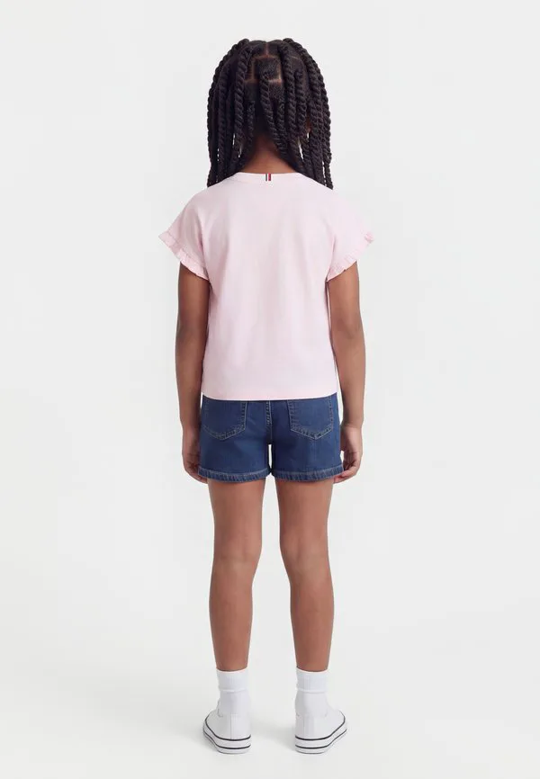 Футболка свободного кроя с рукавами-воланами, базовая футболка Tommy Hilfiger, Pearly Pink — фото 2