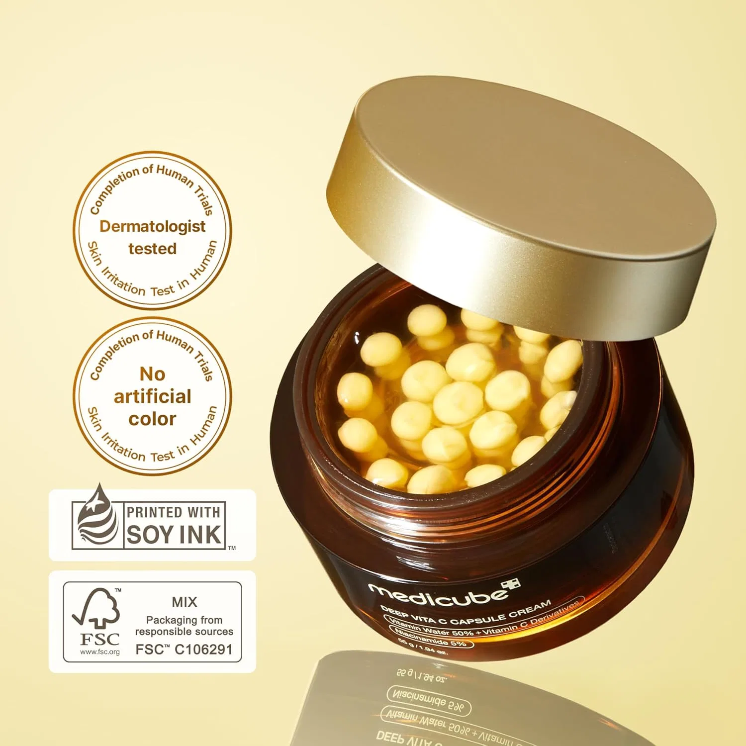 Крем для лица Medicube — Дневной с витамином C Deep Vita C Capsule Cream, увлажняющий, 15 мл — фото 2