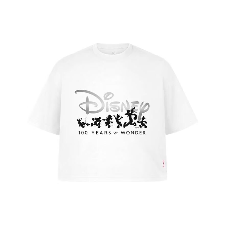 

GQ Укороченная футболка Disney, White металлик, размер XL, White