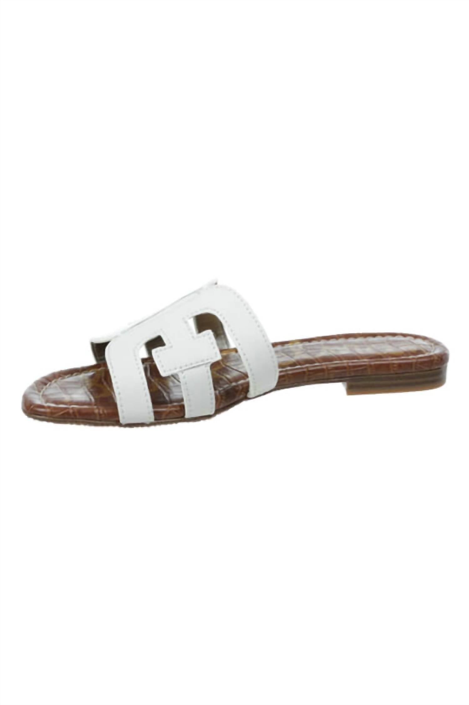 Women's Bay Slide Sandal In White Leather Sam Edelman — фото 2