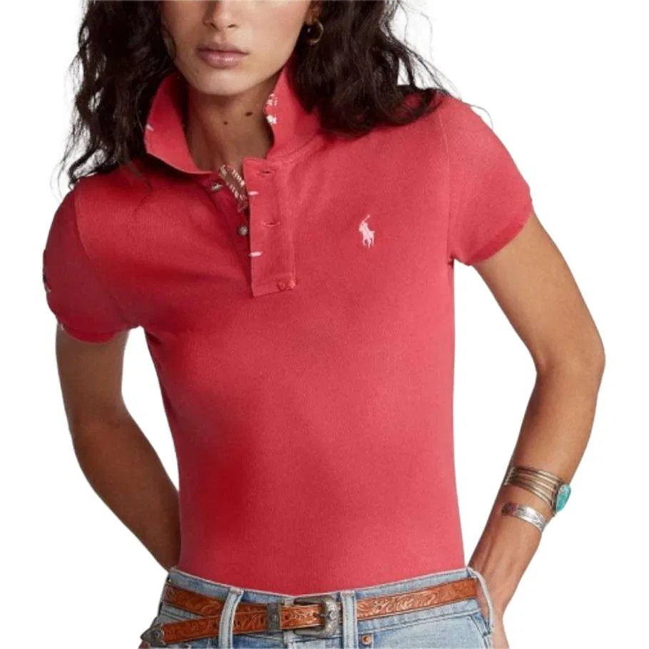 Поло женское slim fit Polo Ralph Lauren, Red — фото 3