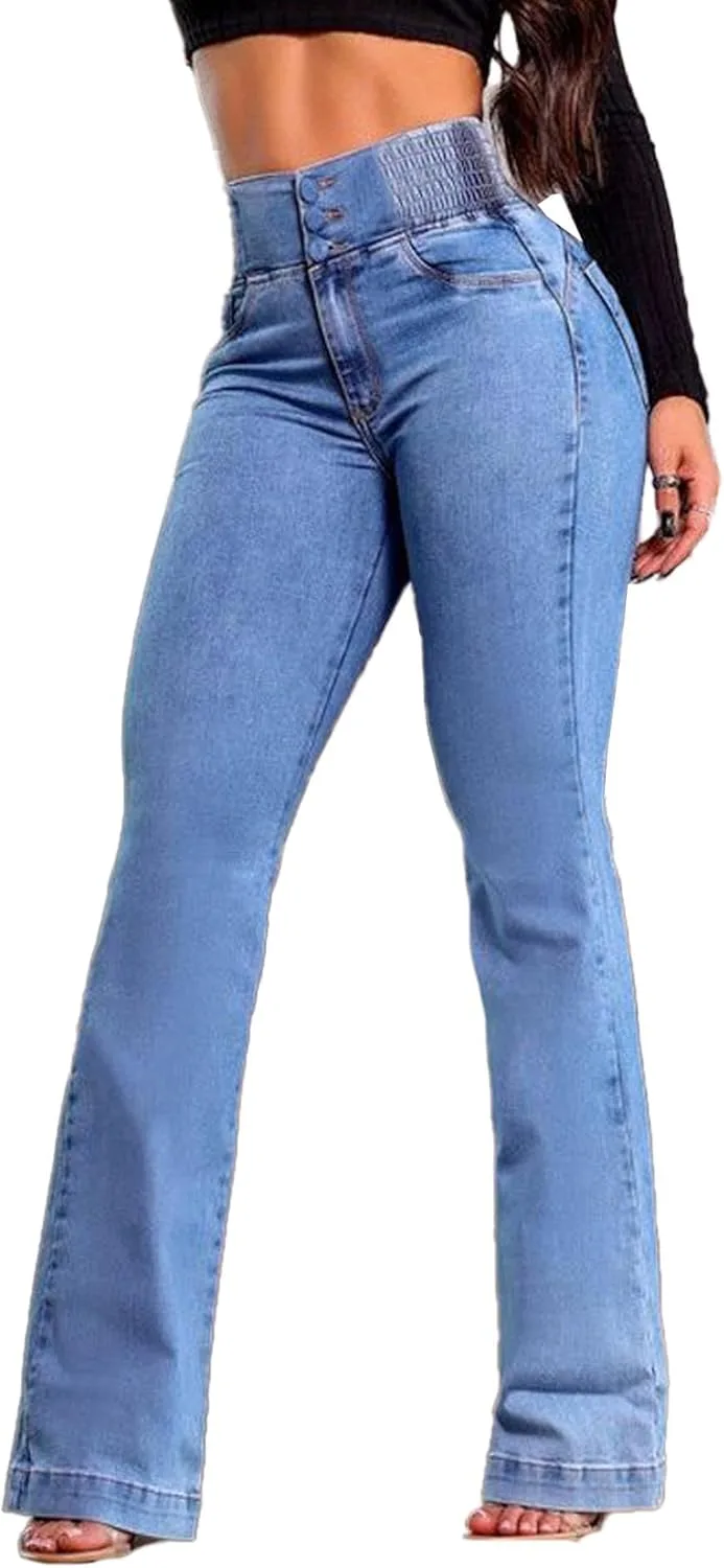 

Женские джинсы Sexyshine с высокой талией и расклешенным низом