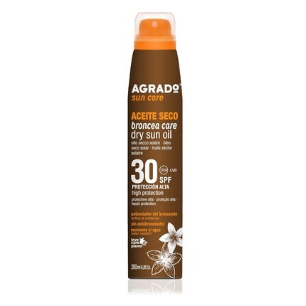 

Сухое масло Bronceacare SPF 30 Водостойкая веганская формула 200 мл Agrado
