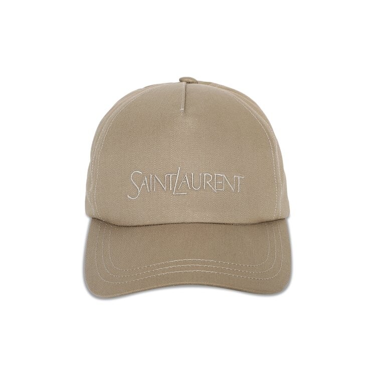 

Бейсболка Saint Laurent Logo Embroidered Baseball Cap, бежевый
