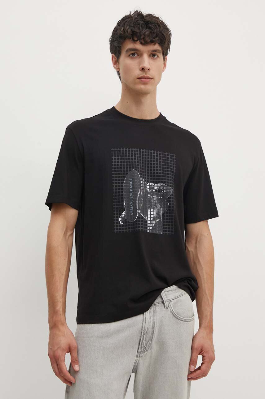 

Хлопковая футболка Armani Exchange, черный