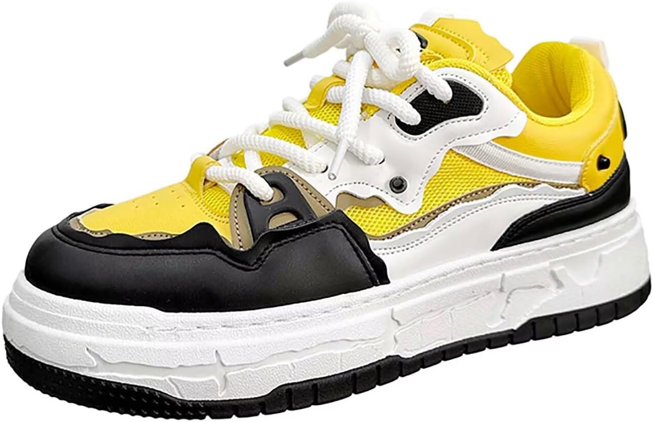 

Мужские сетчатые дышащие модные кроссовки TERBOFIN, повседневные, для прогулок и скейтборда, летние для занятий на улице, белый/желтый