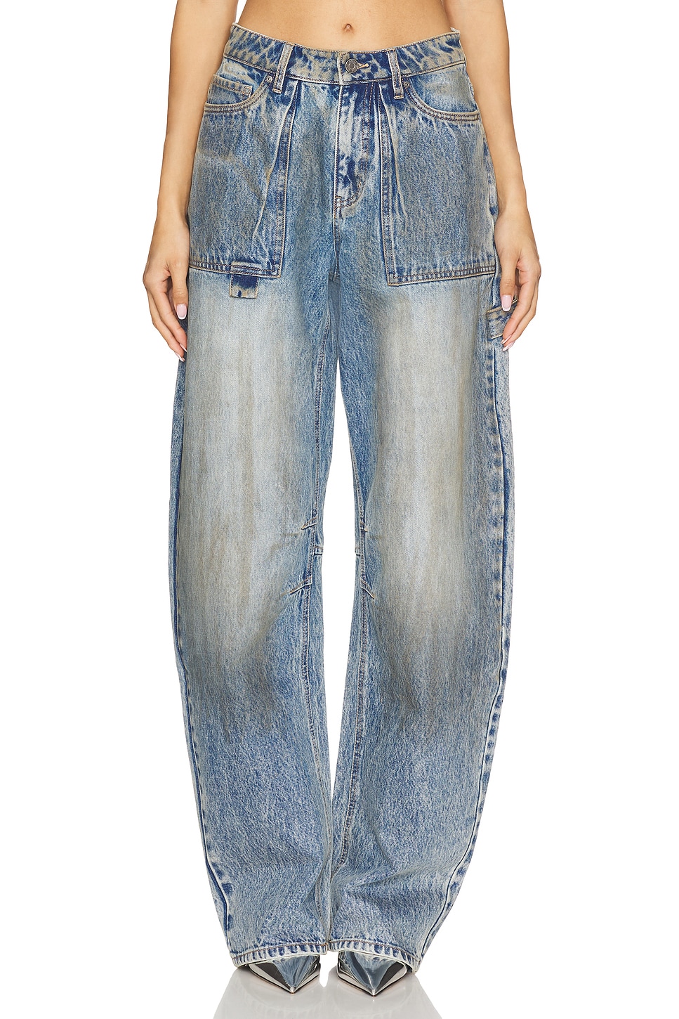 

Rhett рабочие брюки бочонок Afrm, dusty tint wash