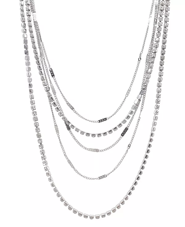 

Комплект многослойного ожерелья с серебряным покрытием Adornia, silver