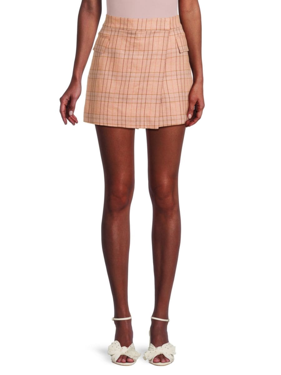 

Мини-юбка в клетку Jillian Derek Lam 10 Crosby, цвет Brown Multicolor