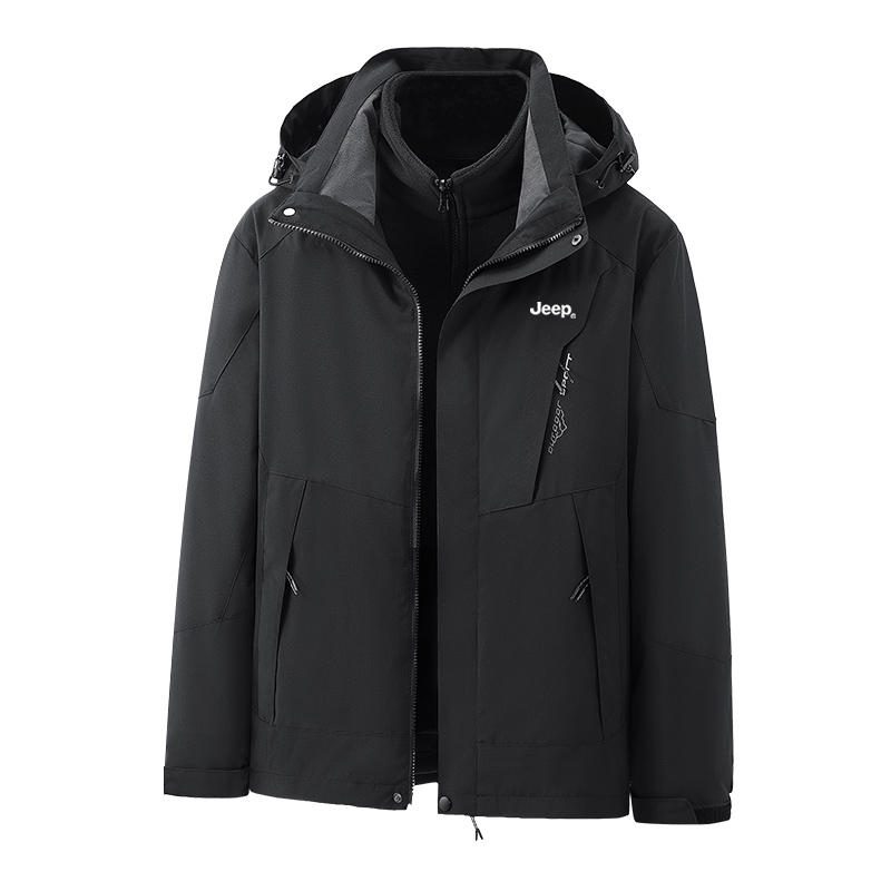 

Jeep Ветровка непромокаемая ветронепроницаемая дышащая и устойчивая к истиранию унисекс, Women's Black (3-in-1)