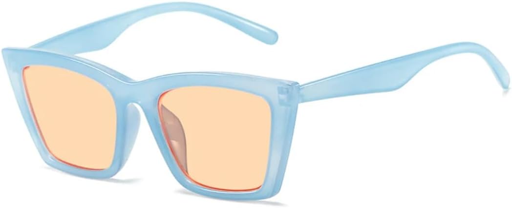 

Солнцезащитные очки с защитой от УФ-излучения UV400 | Оправа «кошачий глаз» | Линзы конфетных цветов для занятий спортом на открытом воздухе и вождения LXLHWN, Blue Tea