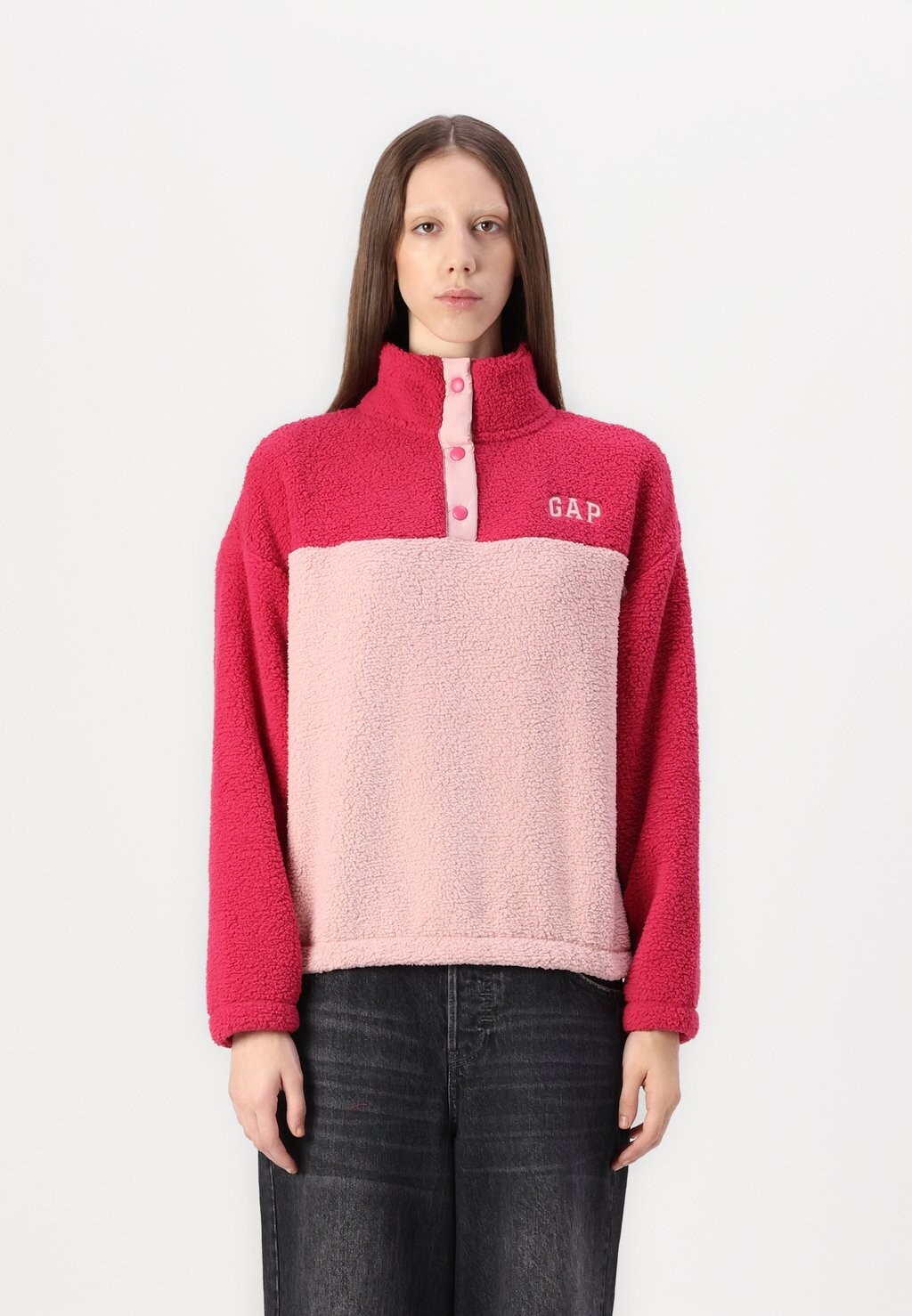 

Флисовый джемпер SNAP LOGO GAP, розовый