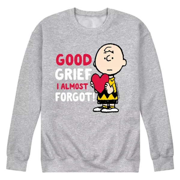 

Мужская флисовая толстовка с надписью «Peanuts Good Gride Forgot» Licensed Character, серый