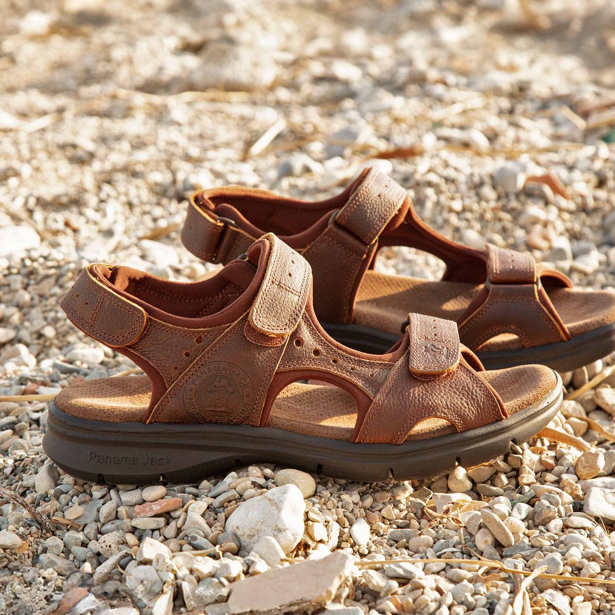 Panama Jack Salton C4 - мужские сандалии из кожи с открытым носком, коричневый — фото 3