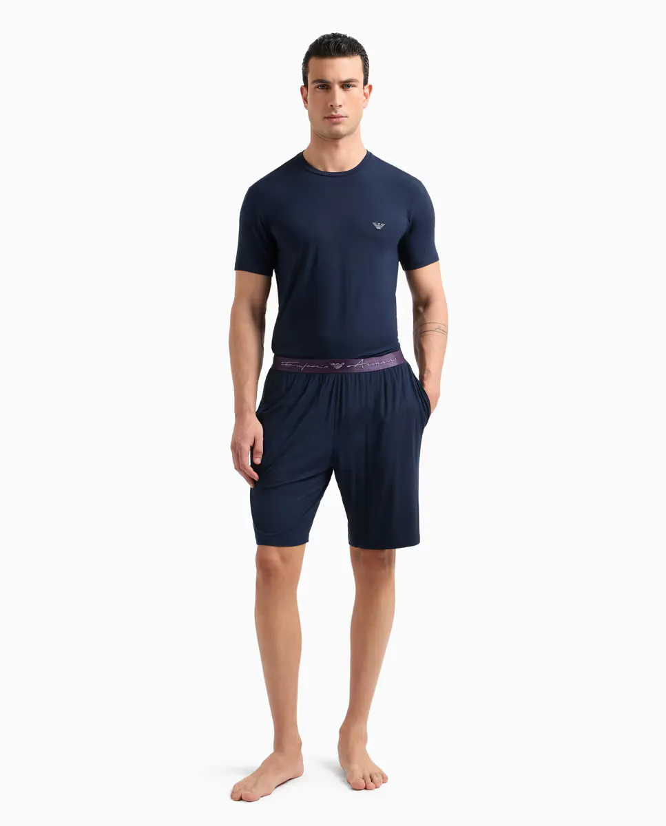 

Мужская короткая пижама из модальной ткани Armani, синий